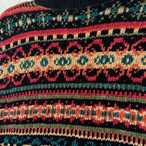 Delia McKain Women’s Vintage Chenille Button Front Vest Cardigan. FairIsle. SzL - Picture 8 of 10